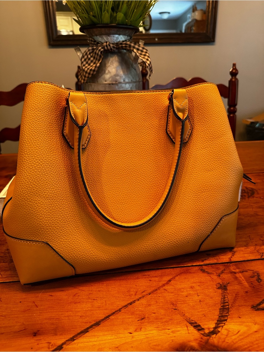 Liz Claiborne Vibrant Yellow Pebbled Tote